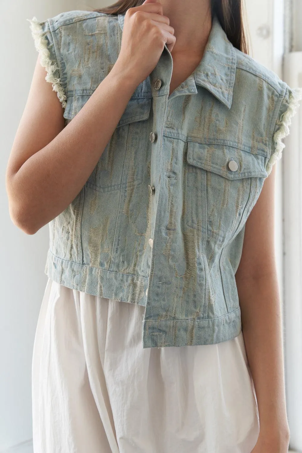 Blessed Lift Denim Vest sold by Zulily product image thumbnail 5