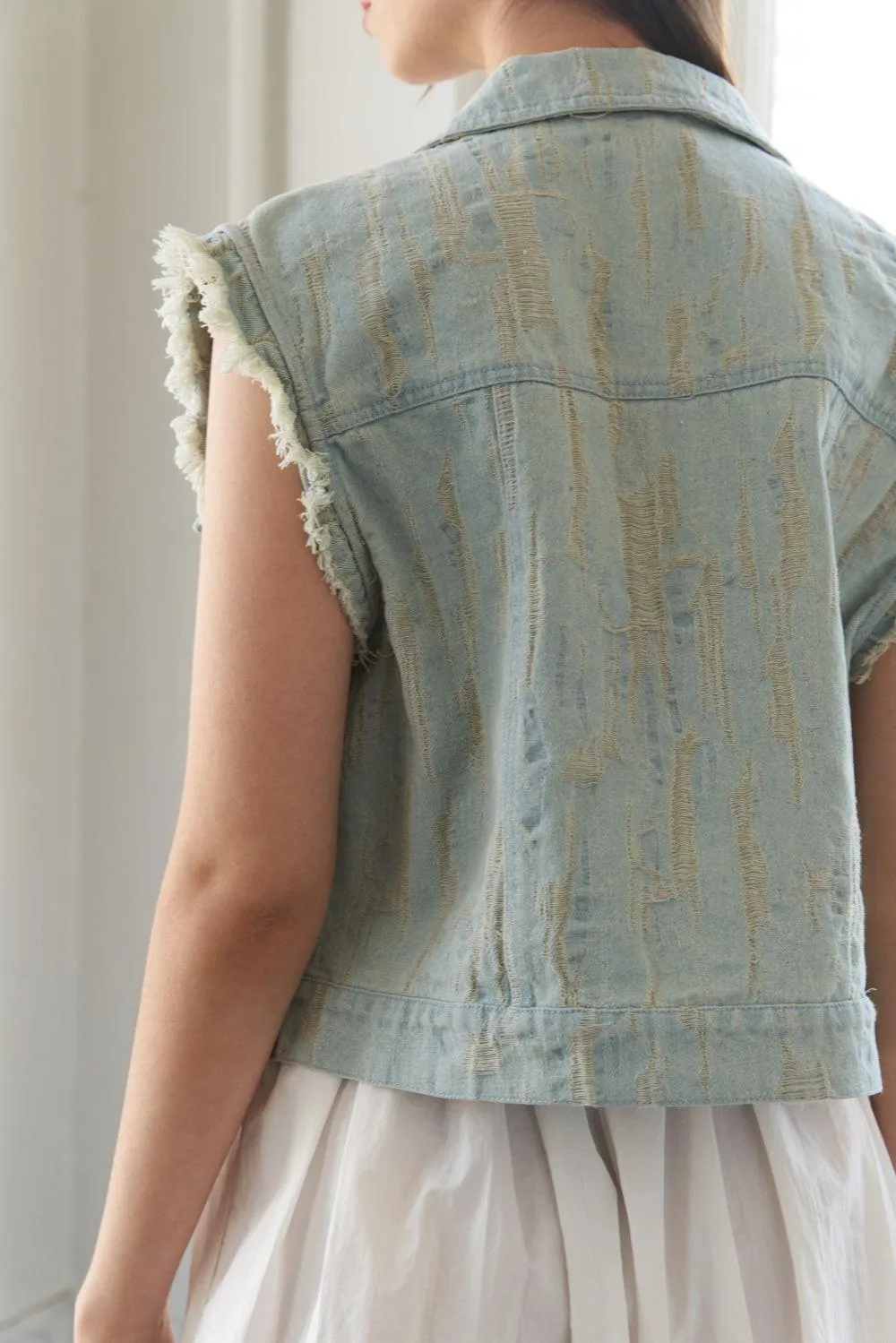 Blessed Lift Denim Vest sold by Zulily product image thumbnail 2