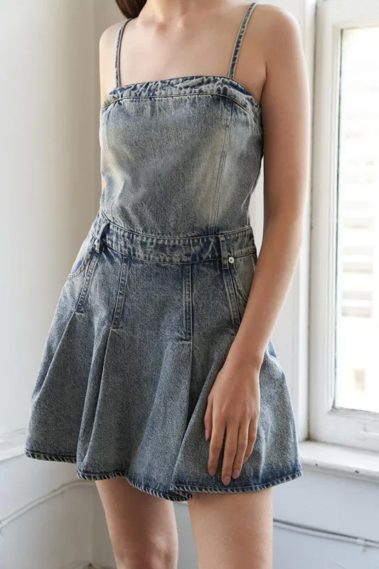My Best Chapter Denim Romper made by Flying Tomato