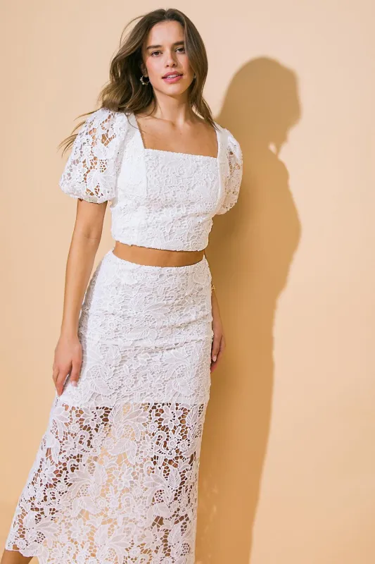 Unforgettable Icon Woven Lace Top and Skirt Set made by Flying Tomato