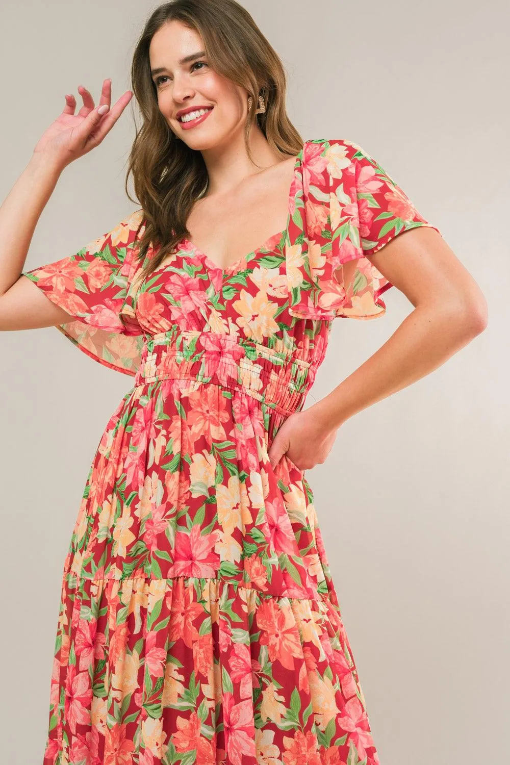 Love is Blooming Woven Midi Dress sold by Zulily product image thumbnail 3