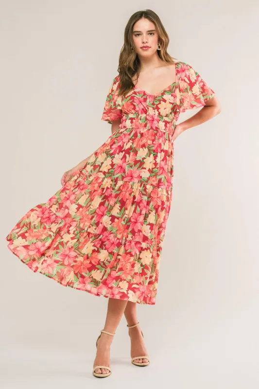 Love is Blooming Woven Midi Dress made by Flying Tomato