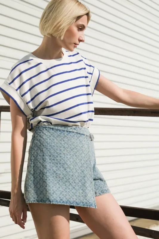 No One Prettier Denim Skort made by Flying Tomato