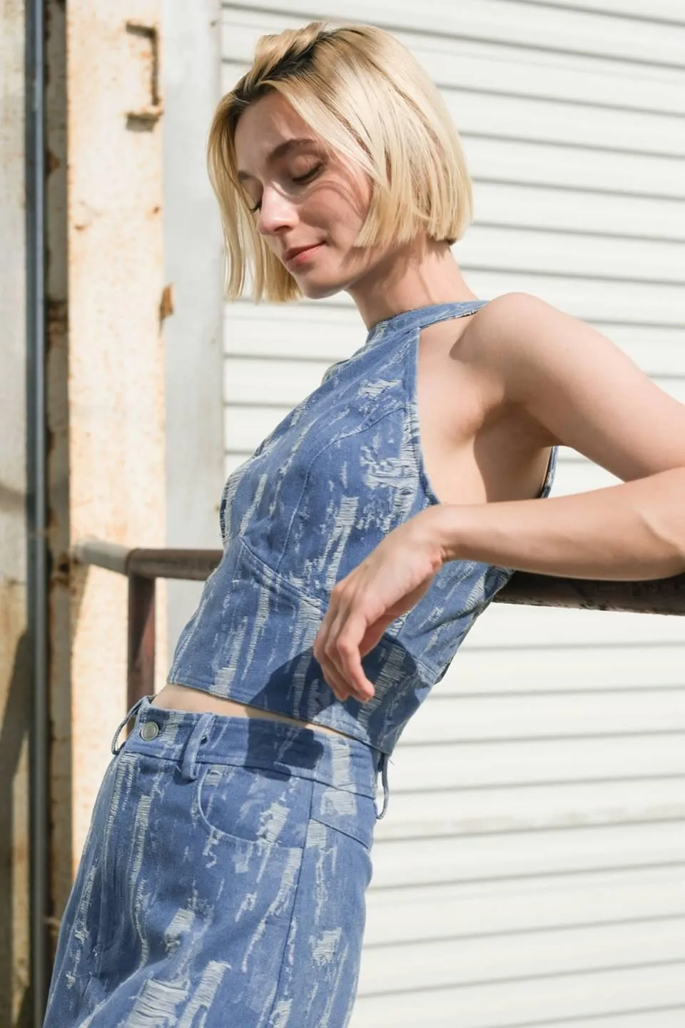 Breezy Adoration Denim Crop Top sold by Zulily product image thumbnail 5
