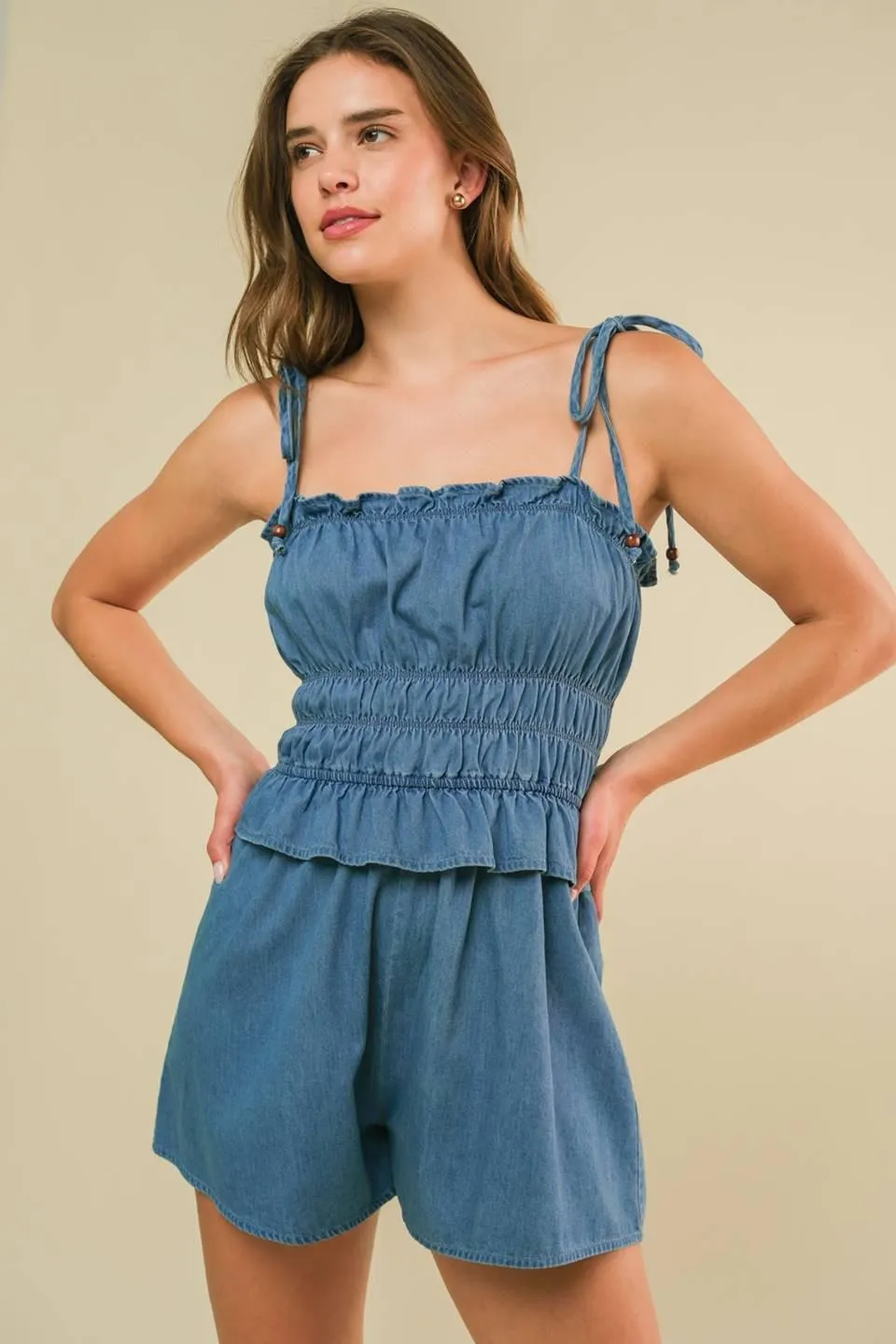 Thriving All Night Denim Romper sold by Zulily