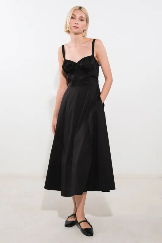 Oceanic Opulence Woven Midi Dress made by Flying Tomato