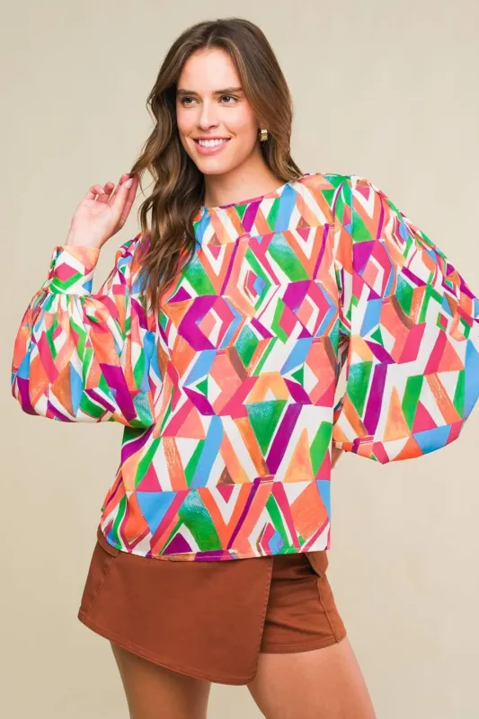 That's That Bright Woven Top made by Flying Tomato