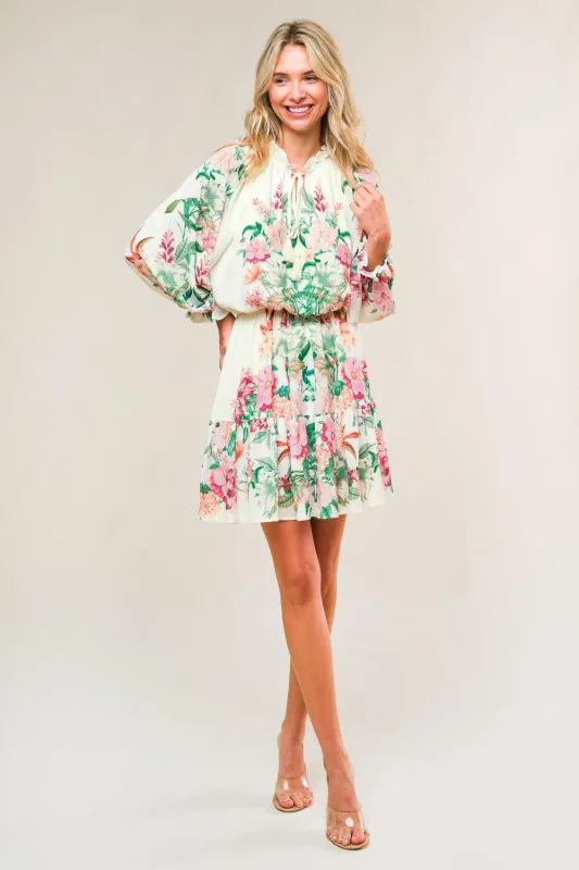 Happiest Here Woven Mini Dress made by Flying Tomato
