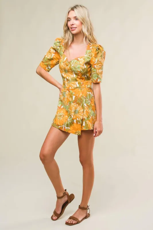 Italian Romance Woven Skort Romper made by Flying Tomato