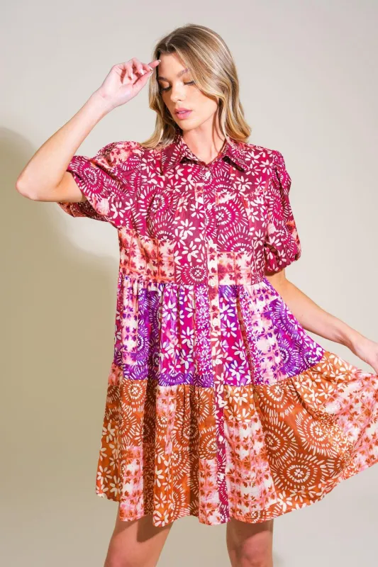Keep it Interesting Woven Mini Dress made by Flying Tomato