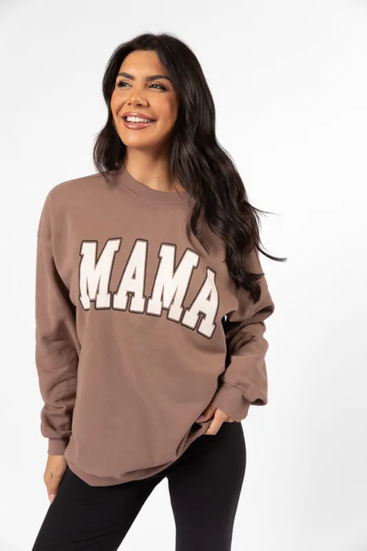 Mama Block Mocha Graphic Sweatshirt made by Pink Lily