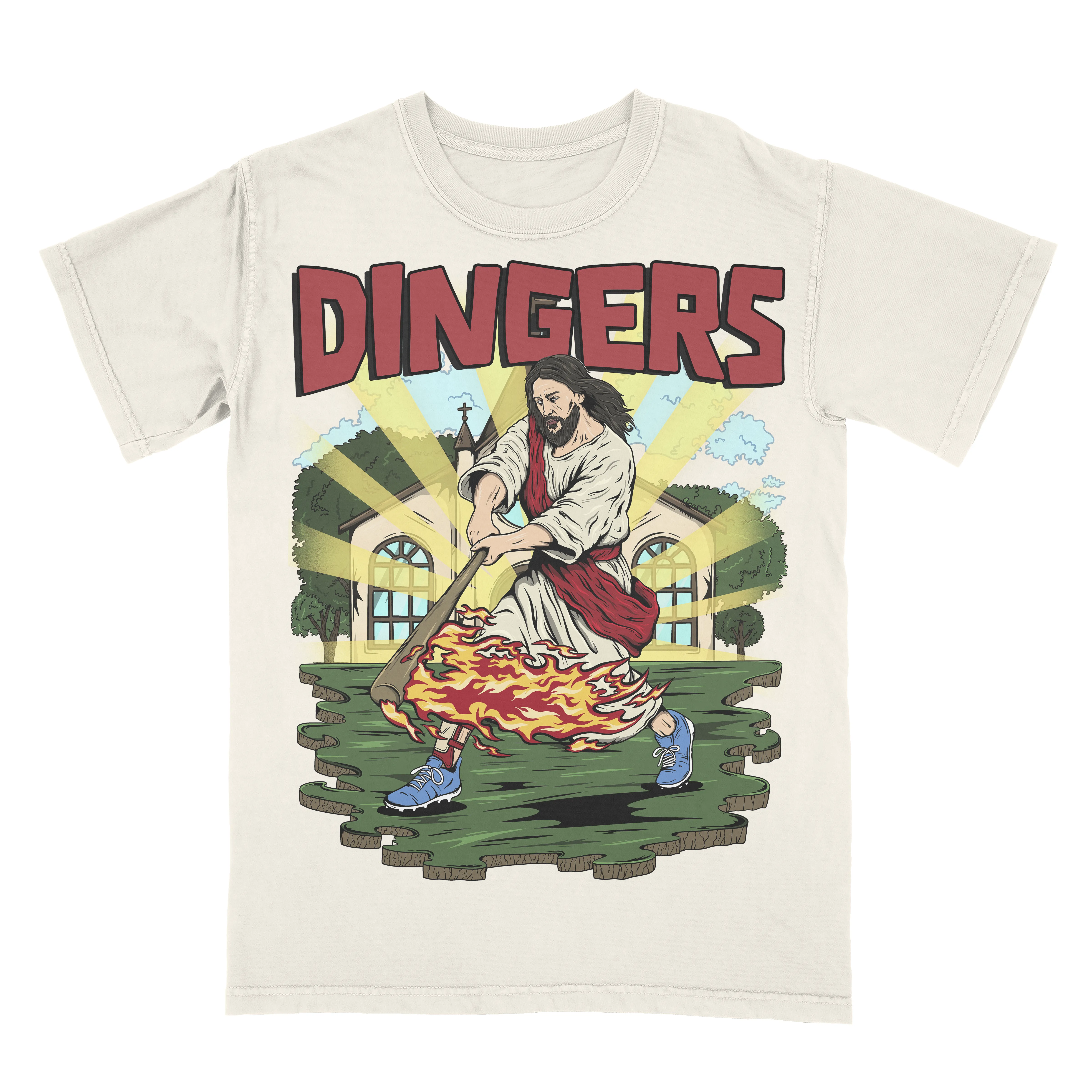 Jesus Hits Dingers Limited Edition Christian Baseball Graphic T-Shirt sold by Zulily