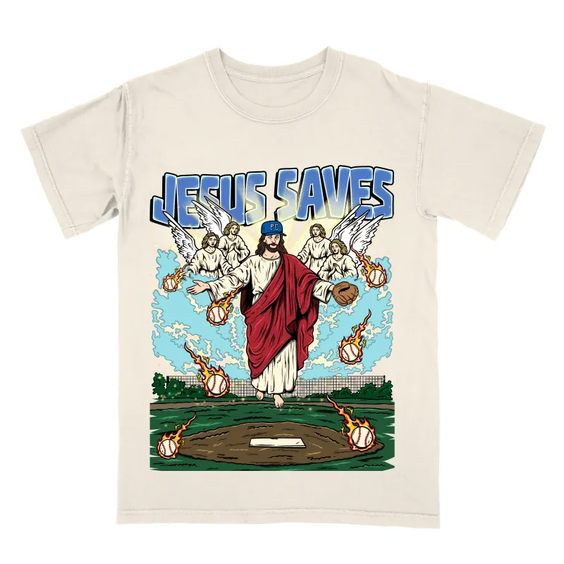 Jesus Saves Limited Edition Christian Baseball Graphic T-Shirt made by Zulily