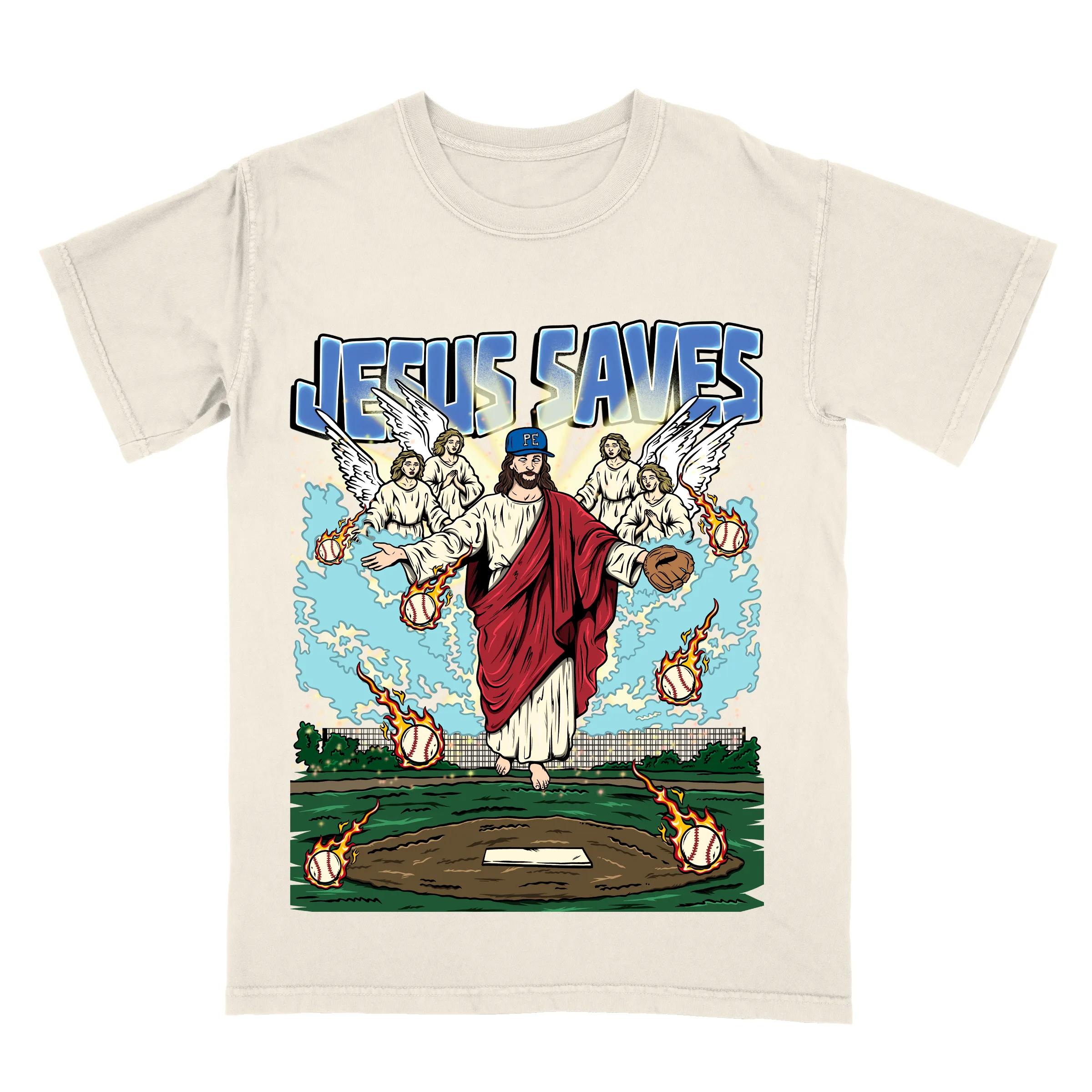 Jesus Saves Limited Edition Christian Baseball Graphic T-Shirt sold by Zulily