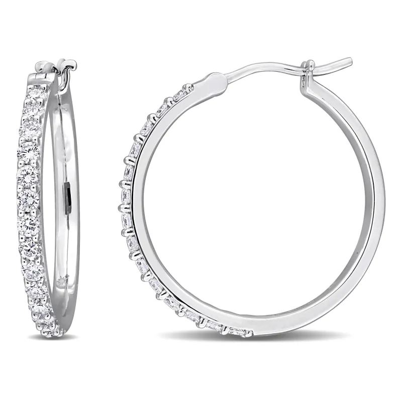 Sofia B. 1ct TW Lab-Grown Diamond Hoop Earrings in Sterling Silver made by Zulily