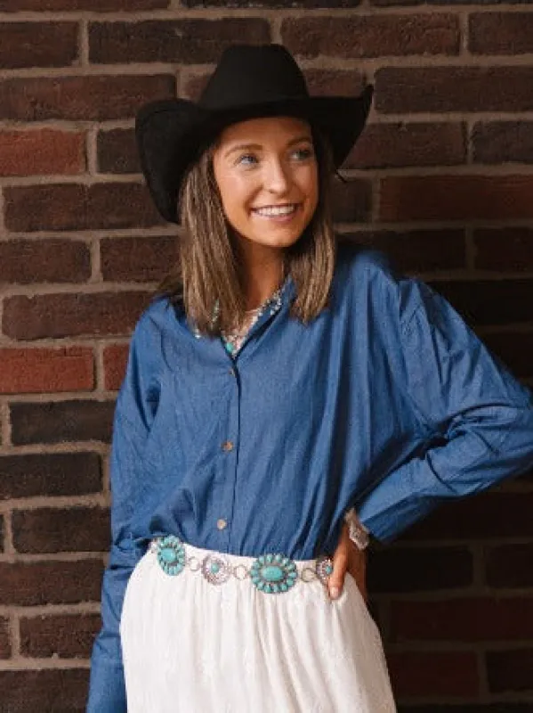 Kathryn Classic Button-Up, Chambray made by Zulily