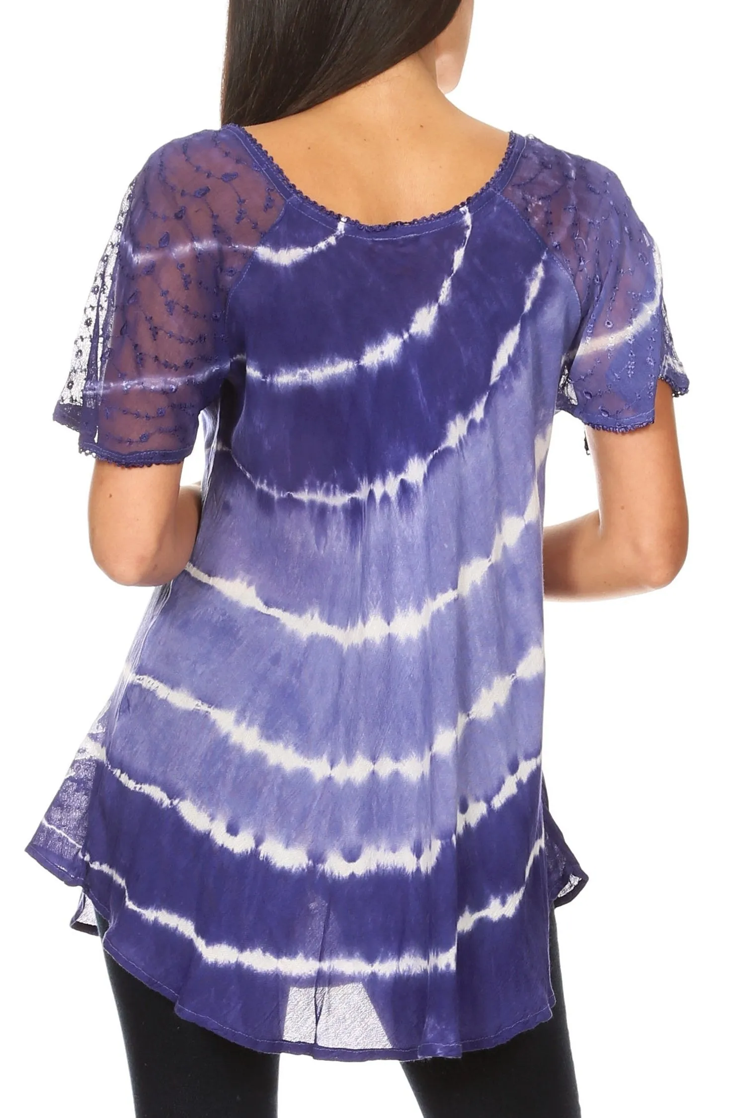 Sakkas Aline Women's Short Sleeve Casual Light Loose Scoop Neck Top Blouse Shirt sold by Zulily product image thumbnail 2