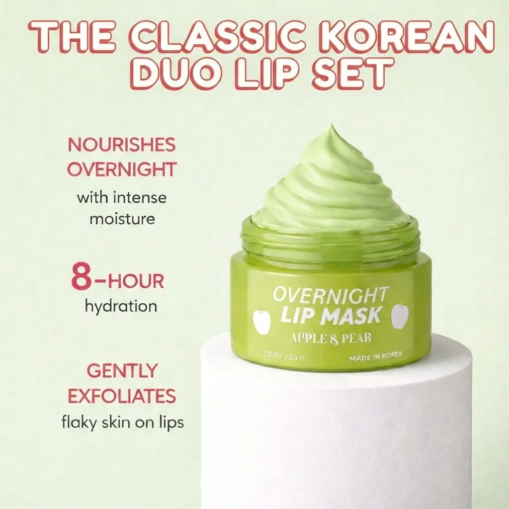 Korean Skincare Lip Care Duo Set - Cherry Mint Exfoliating Lip Scrub & Apple and Pear Overnight Lip Mask sold by Zulily product image thumbnail 2