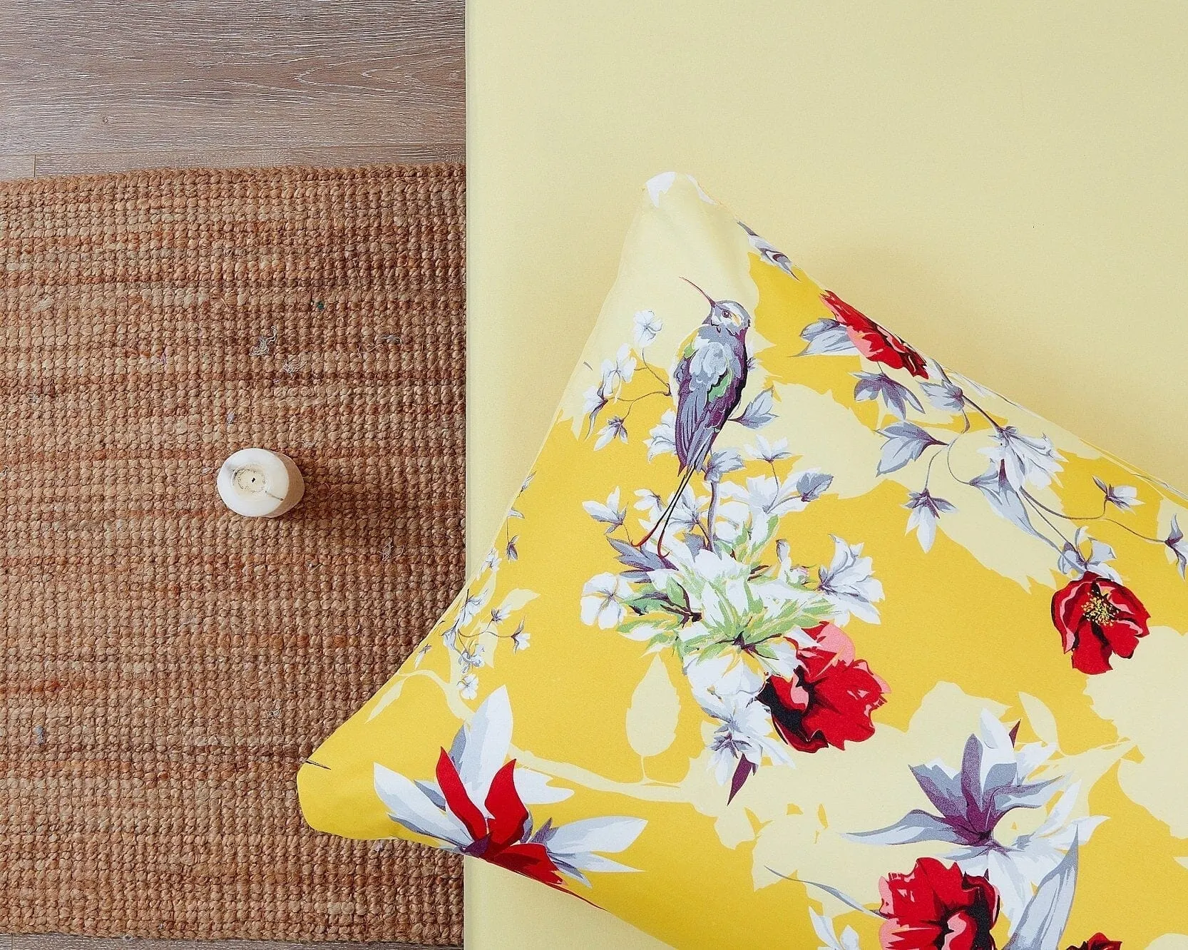 DaDa Bedding Sunshine Yellow Hummingbirds Floral Fitted & Flat Bed Sheets Set (JHW-925) sold by Zulily product image thumbnail 5