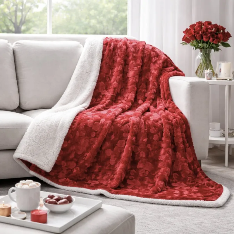 DaDa Bedding Luxury Romantic Red Lovely Hearts Dreamy Plush Faux Fur Throw Blanket (19) made by Zulily