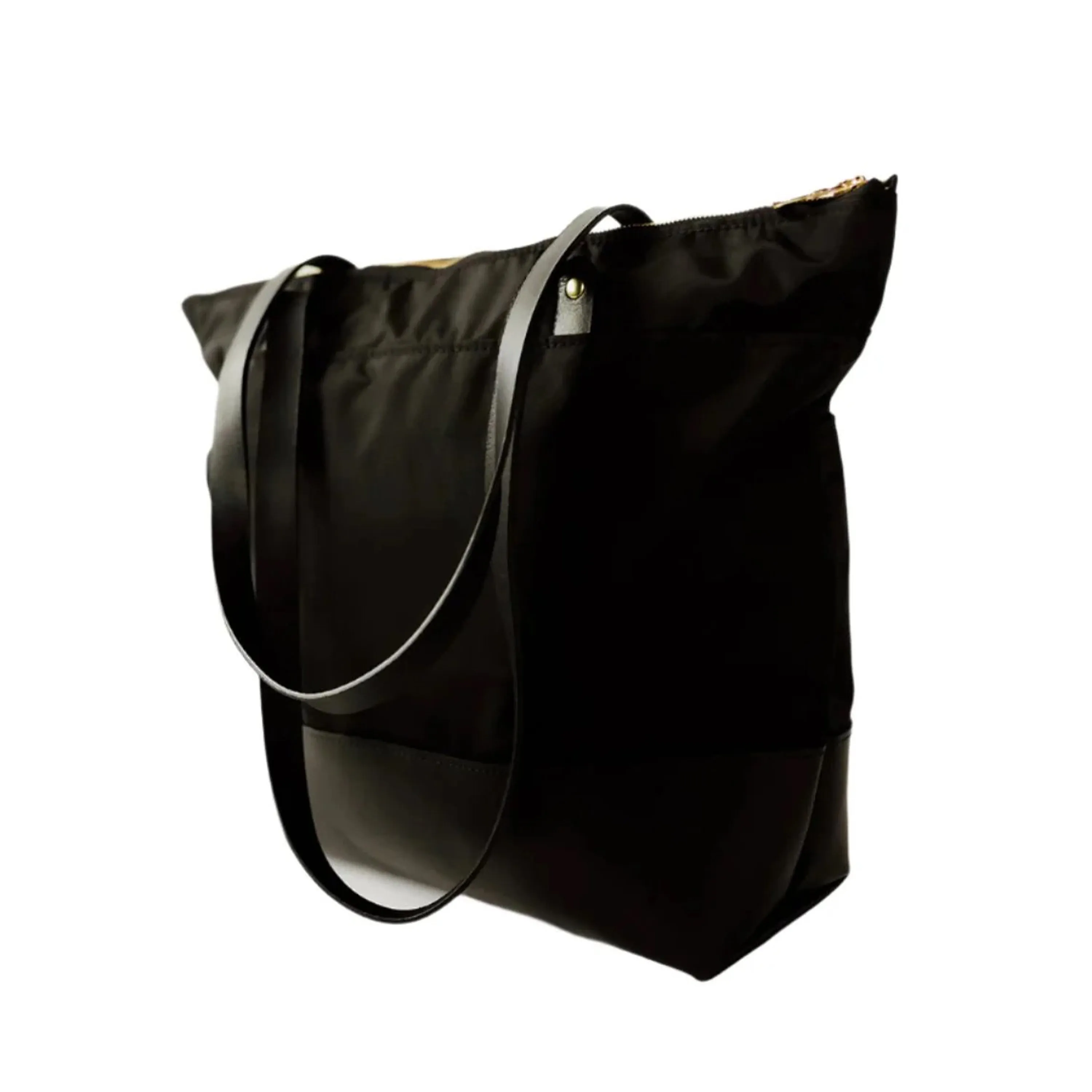 Harriet Tote Bag | Black Nylon + Black Leather sold by Zulily product image thumbnail 4