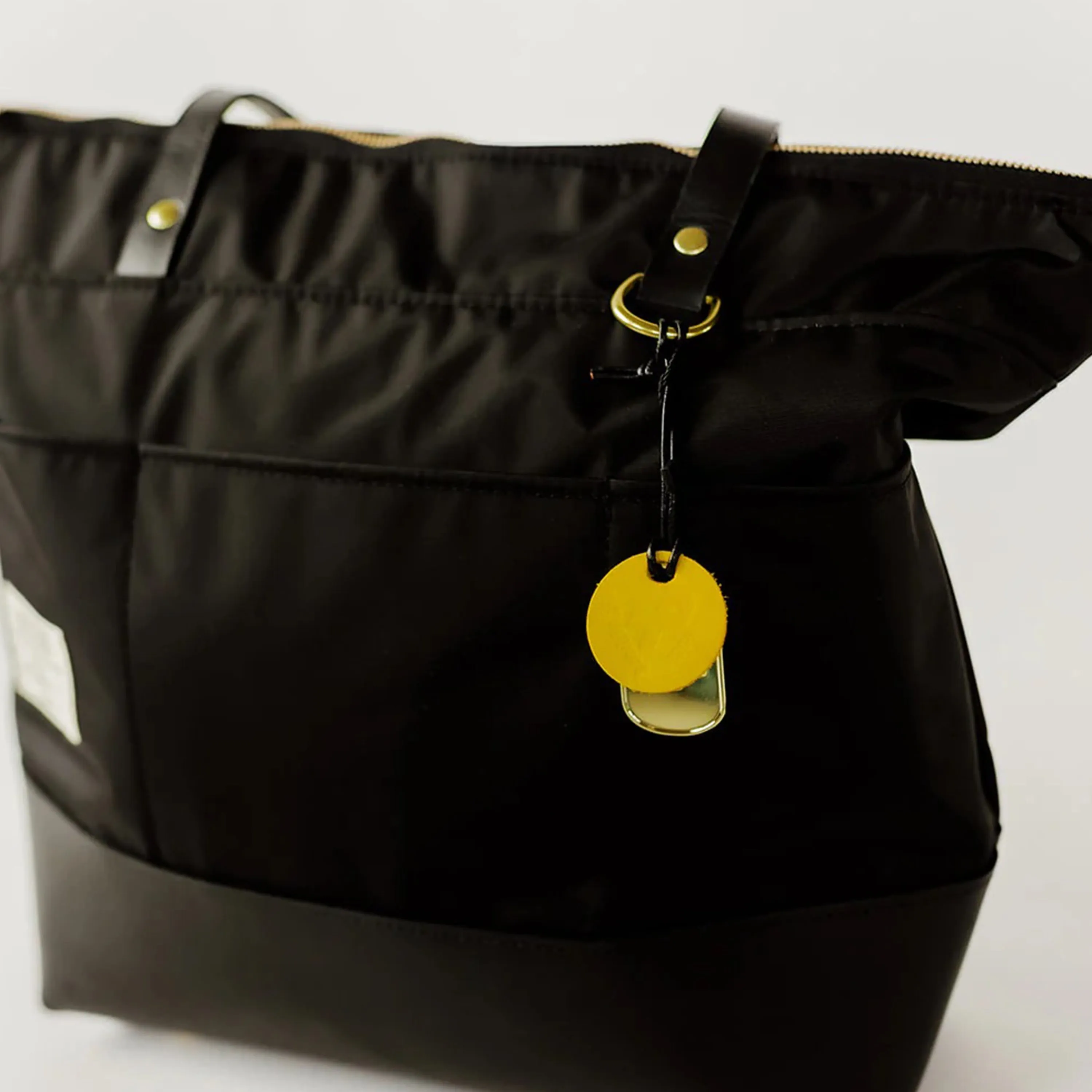 Harriet Tote Bag | Black Nylon + Black Leather sold by Zulily product image thumbnail 5