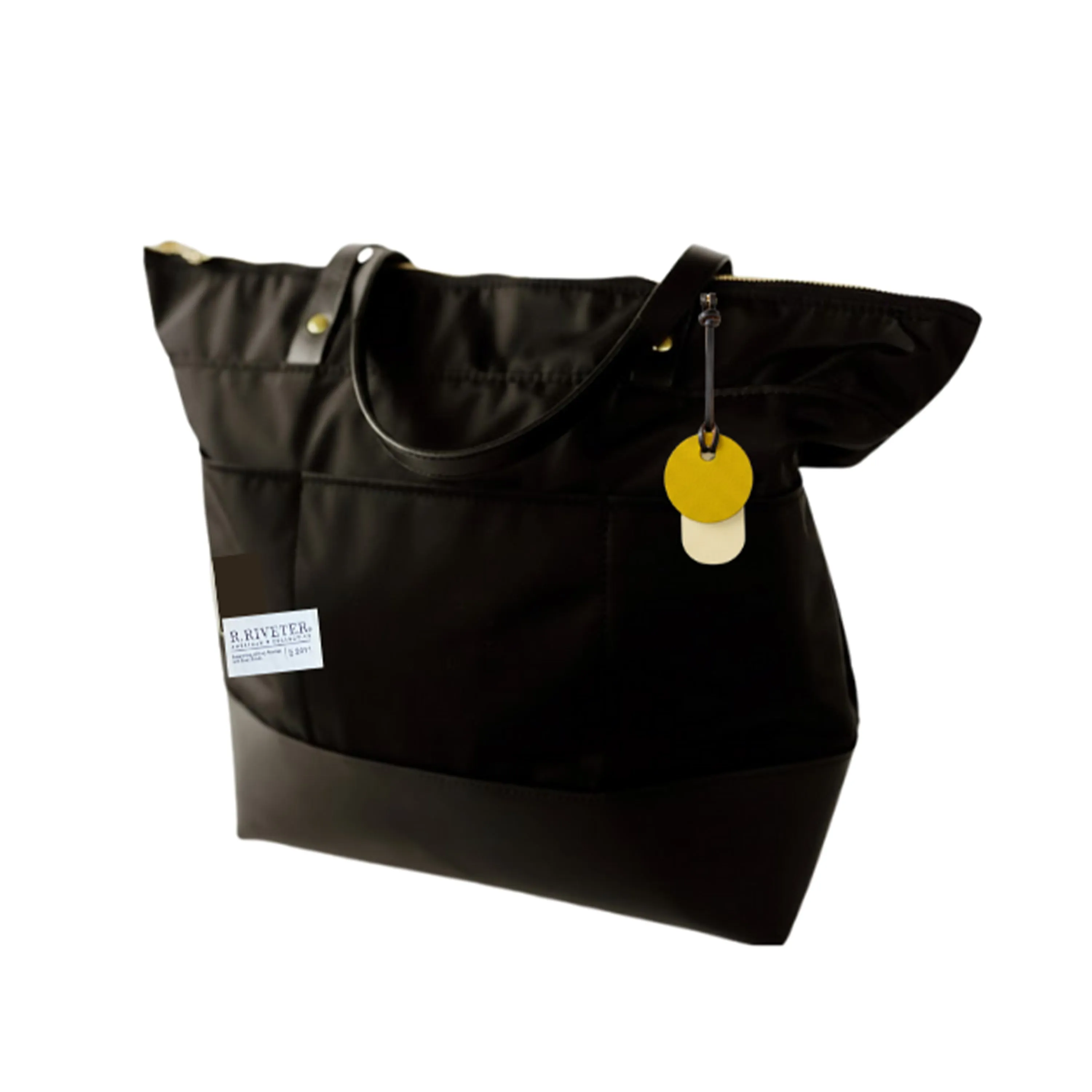 Harriet Tote Bag | Black Nylon + Black Leather sold by Zulily product image thumbnail 3