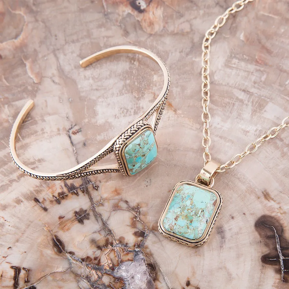 Credence Genuine Turquoise Cuff Bracelet sold by Zulily product image thumbnail 4