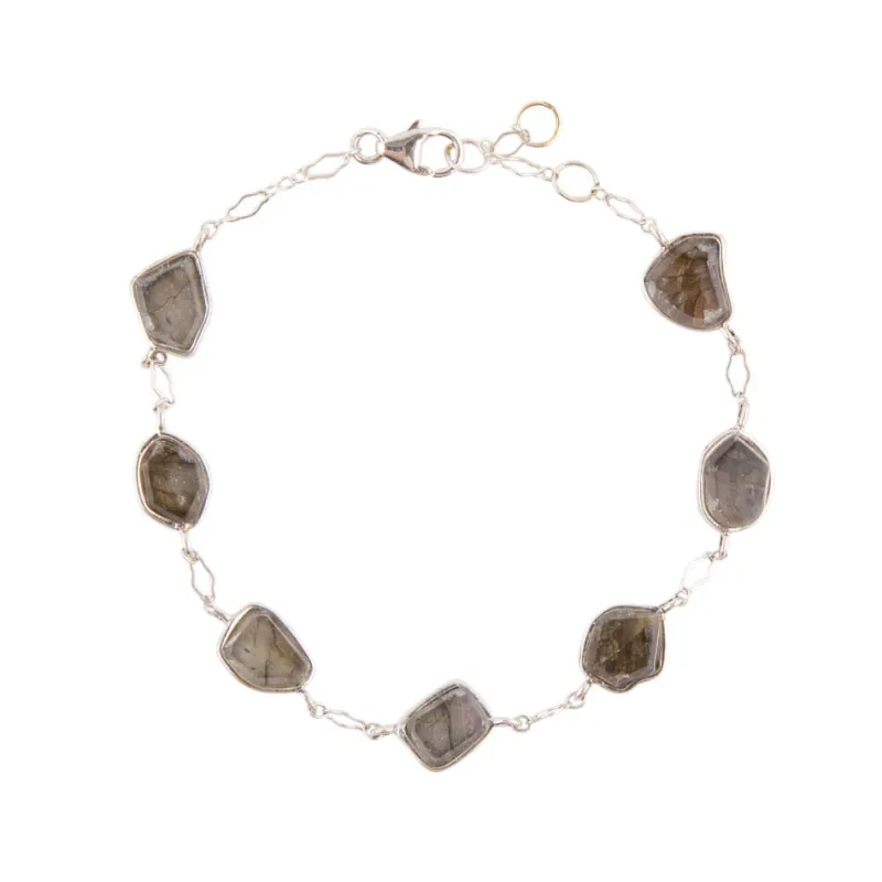 Labradorite and Sterling Silver Line Bracelet made by Zulily