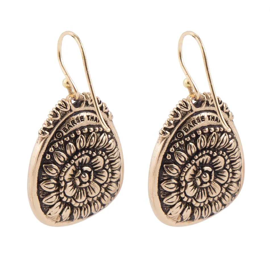 Agave Genuine Blue Turquoise and Golden Drop Earrings sold by Zulily product image thumbnail 5