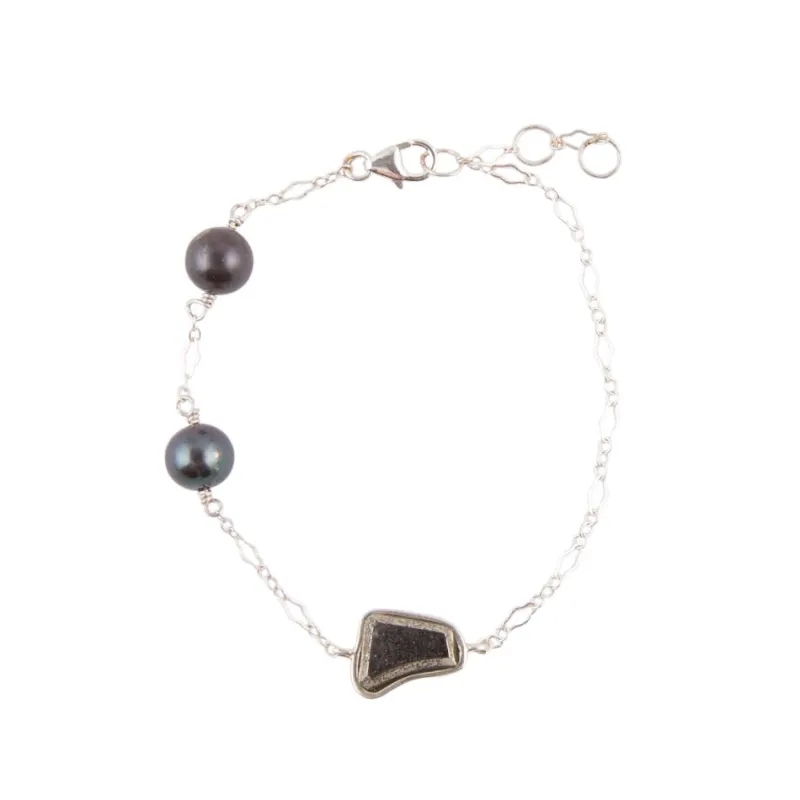 Sterling Silver Purple Tahitian Pearl Bracelet made by Zulily
