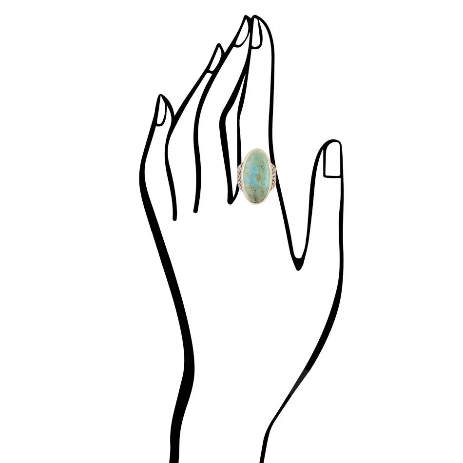 Agave Genuine Blue Turquoise Golden Ring sold by Zulily product image thumbnail 4