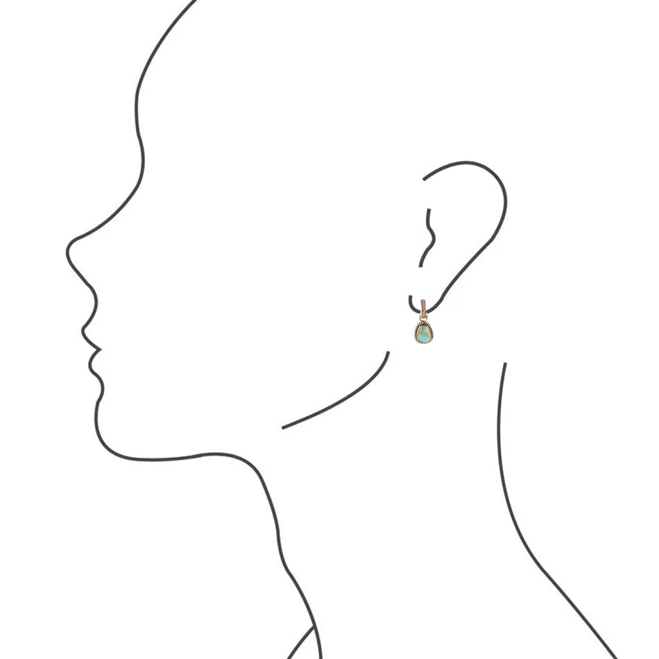 Blue Turquoise Golden Roped Earrings sold by Zulily product image thumbnail 3