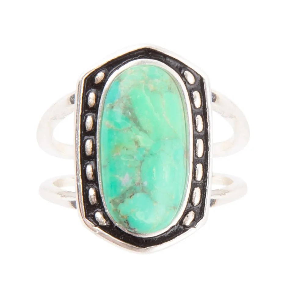 Shielded Lime Green Turquoise and Sterling Silver Ring sold by Zulily product image thumbnail 4