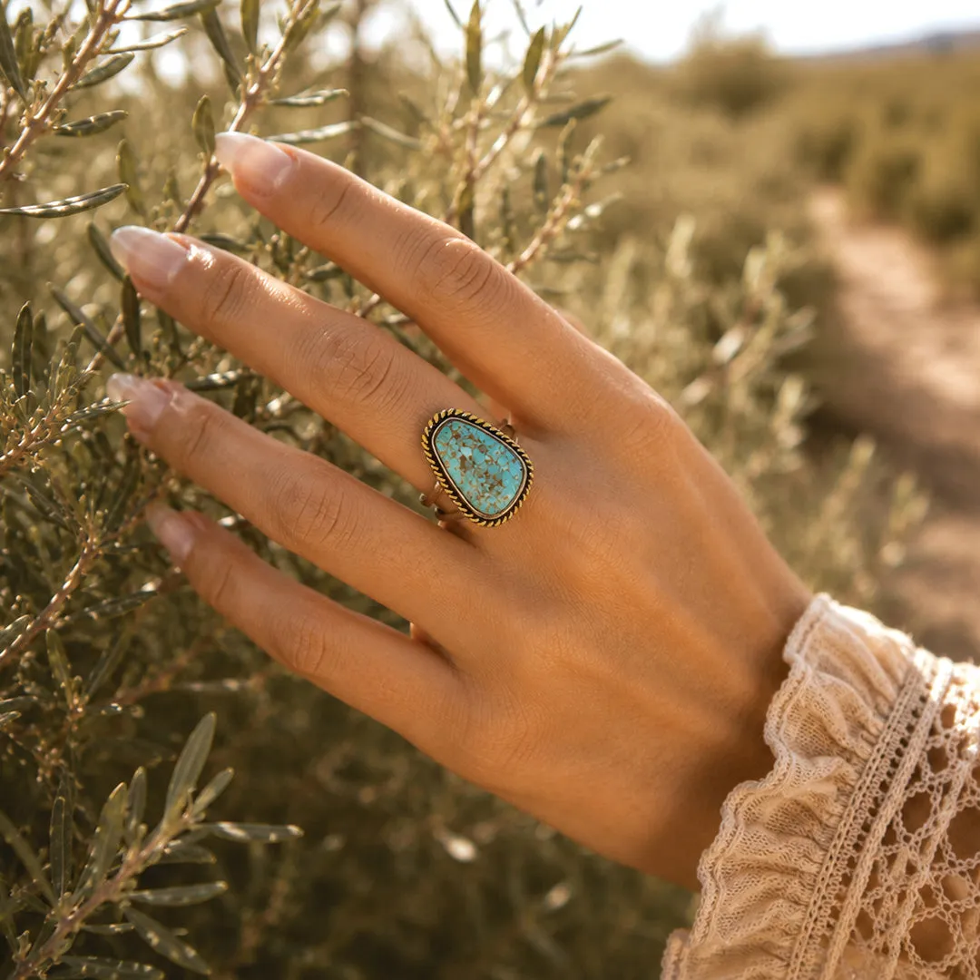 Roped Blue Turquoise Golden Ring sold by Zulily product image thumbnail 2