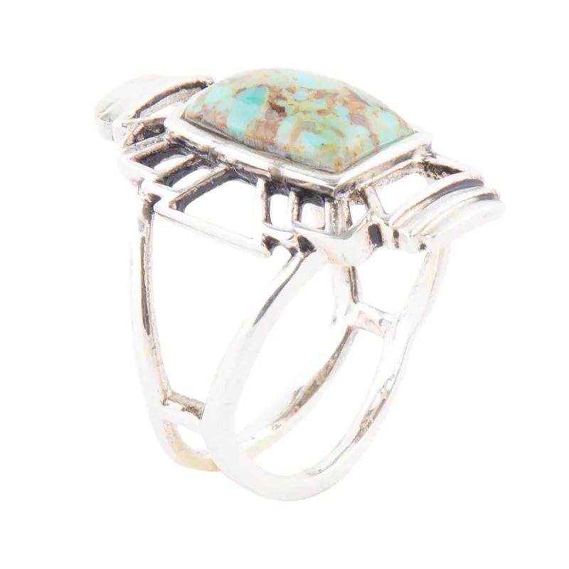 Native Sky Blue Turquoise and Sterling Silver Ring made by Zulily