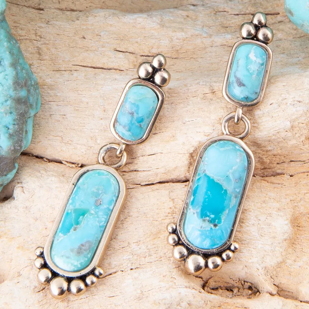 Plateau Blue Turquoise and Golden Earrings sold by Zulily product image thumbnail 3