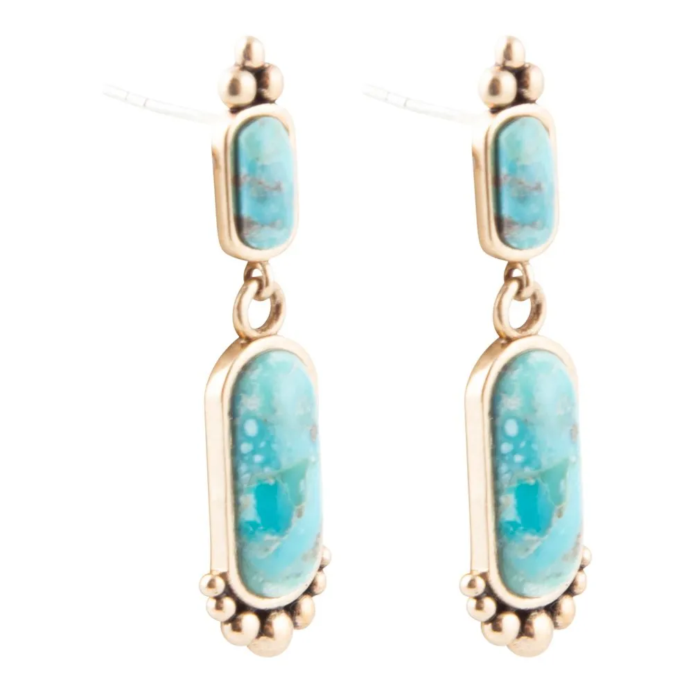 Plateau Blue Turquoise and Golden Earrings sold by Zulily product image thumbnail 4