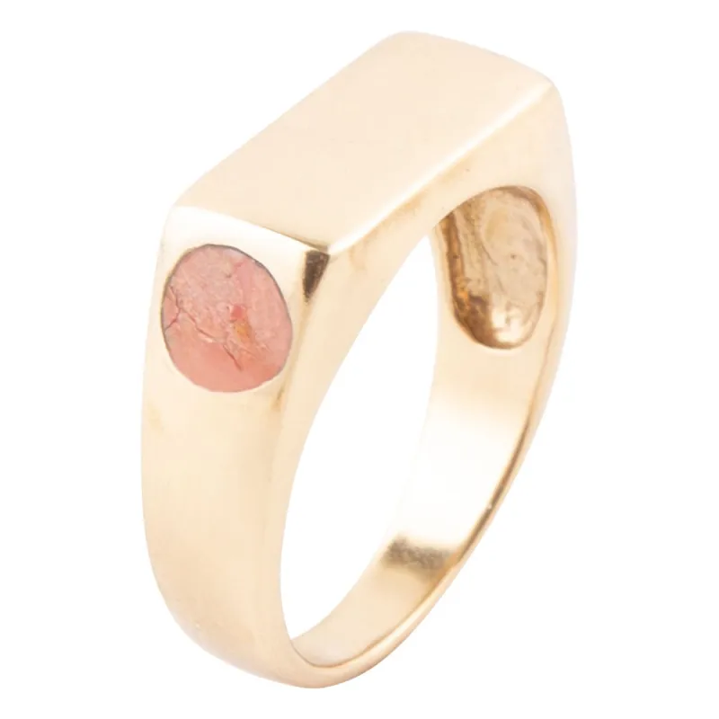 Signet Orange Sponge Coral and Bronze In The Hole Ring made by Zulily