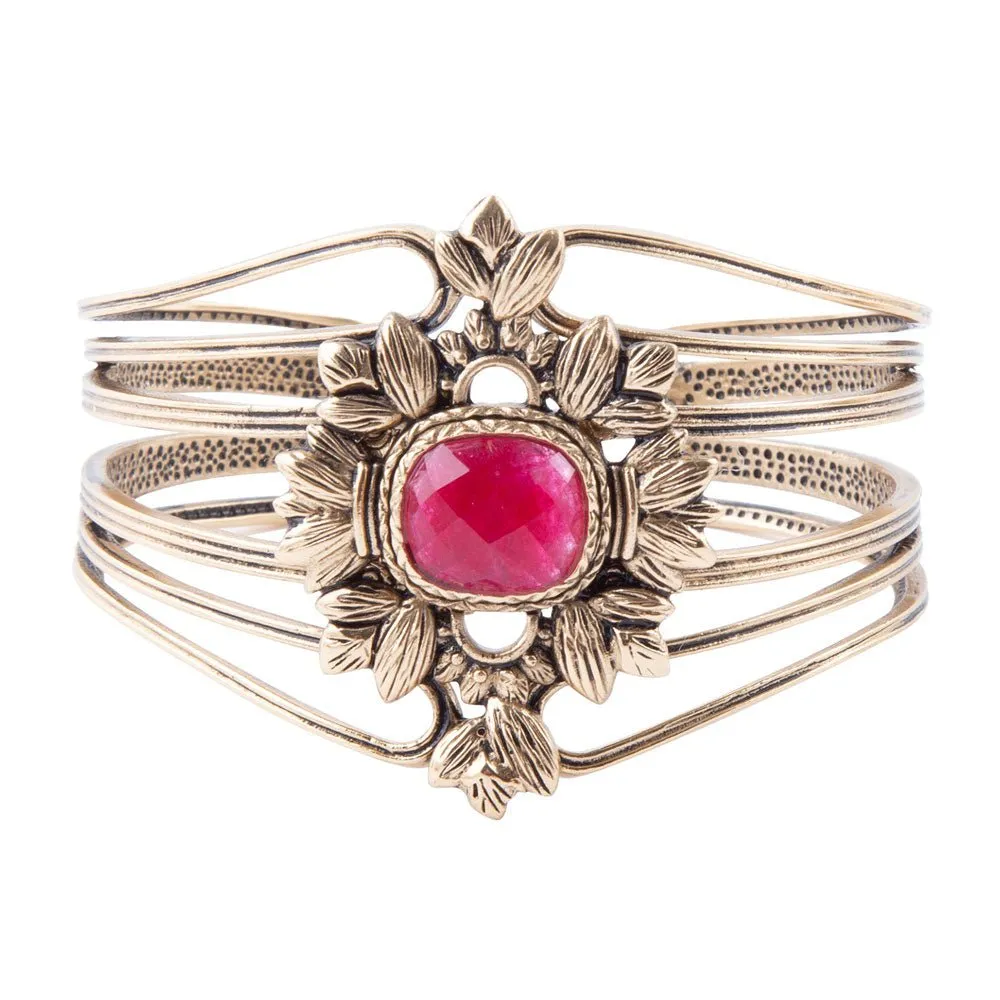 Bordeaux Quartz and Bronze Ornate Cuff Bracelet sold by Zulily product image thumbnail 4