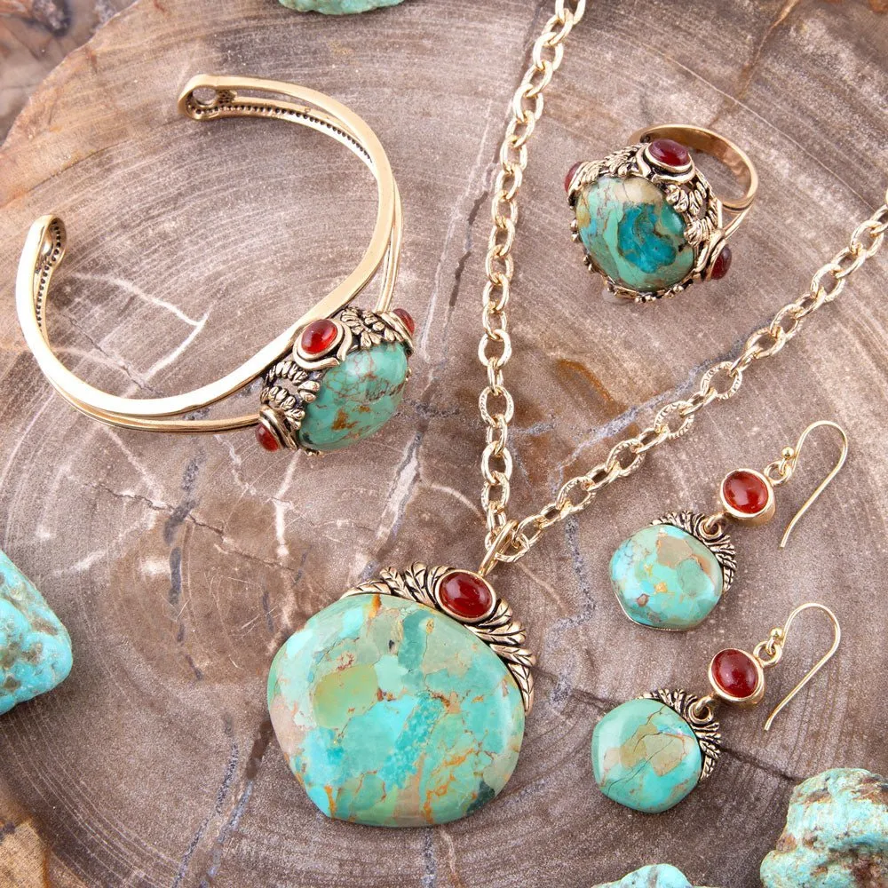 Wilder Turquoise Carnelian and Bronze Cuff Bracelet sold by Zulily product image thumbnail 2