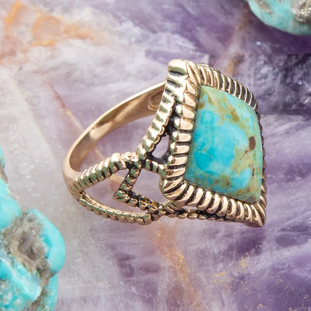 Diamond Days Blue Turquoise and Golden Ring sold by Zulily product image thumbnail 2