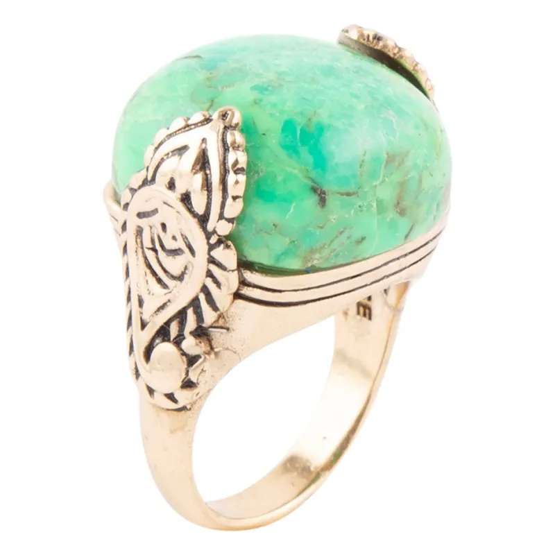 Ornate Lime Turquoise Ring made by Zulily