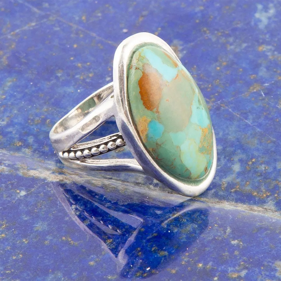 Blue Turquoise and Sterling Silver Oval Ring sold by Zulily product image thumbnail 2