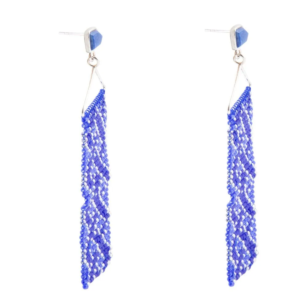 Lapis Woven Seed Bead Earrings sold by Zulily product image thumbnail 3