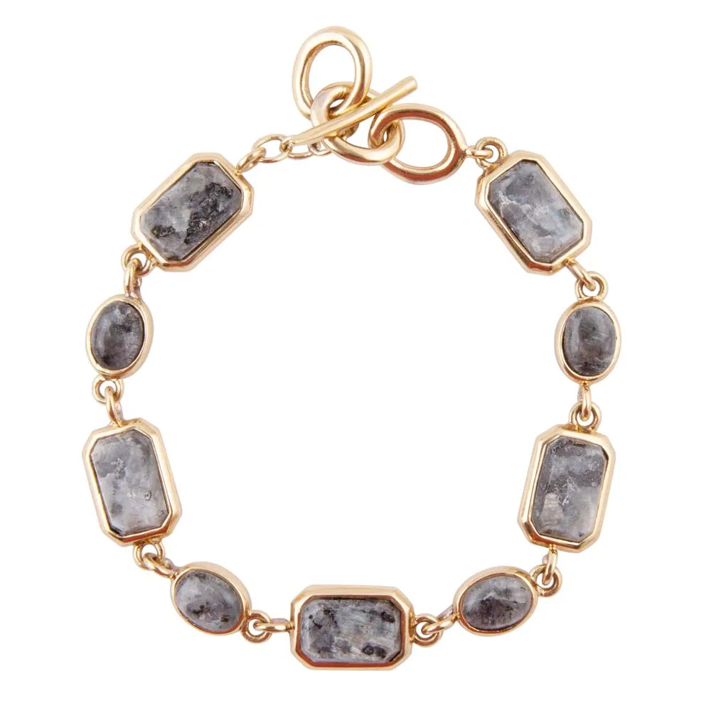 Bold Labradorite and Bronze Toggle Bracelet sold by Zulily