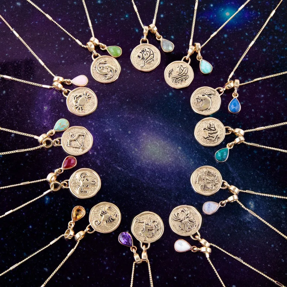 Capricorn - Zodiac Blue Lapis Golden Charm Necklace sold by Zulily product image thumbnail 3