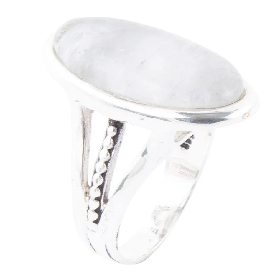 Grey Quartz and Sterling Silver Oval Ring sold by Zulily