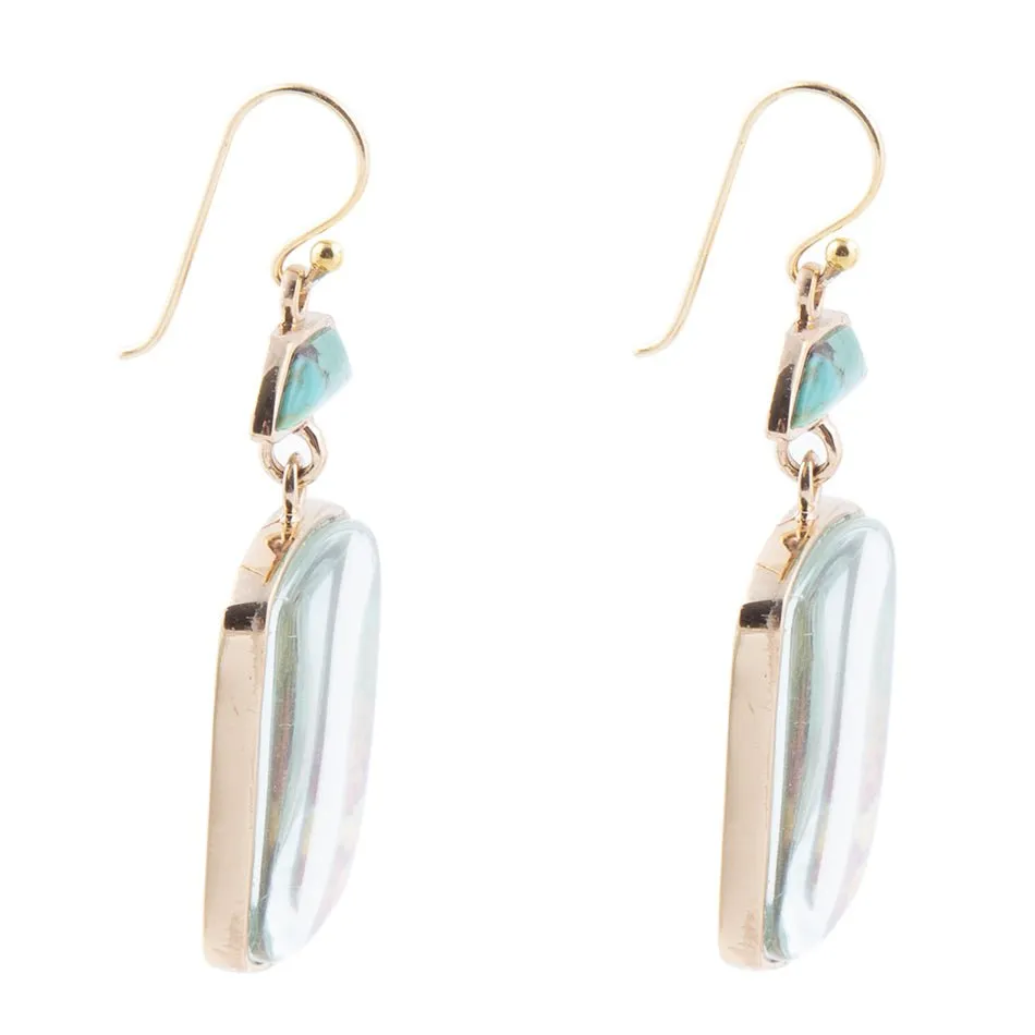 Scenic Sedona Desert Blue Turquoise Golden Drop Earrings sold by Zulily product image thumbnail 4