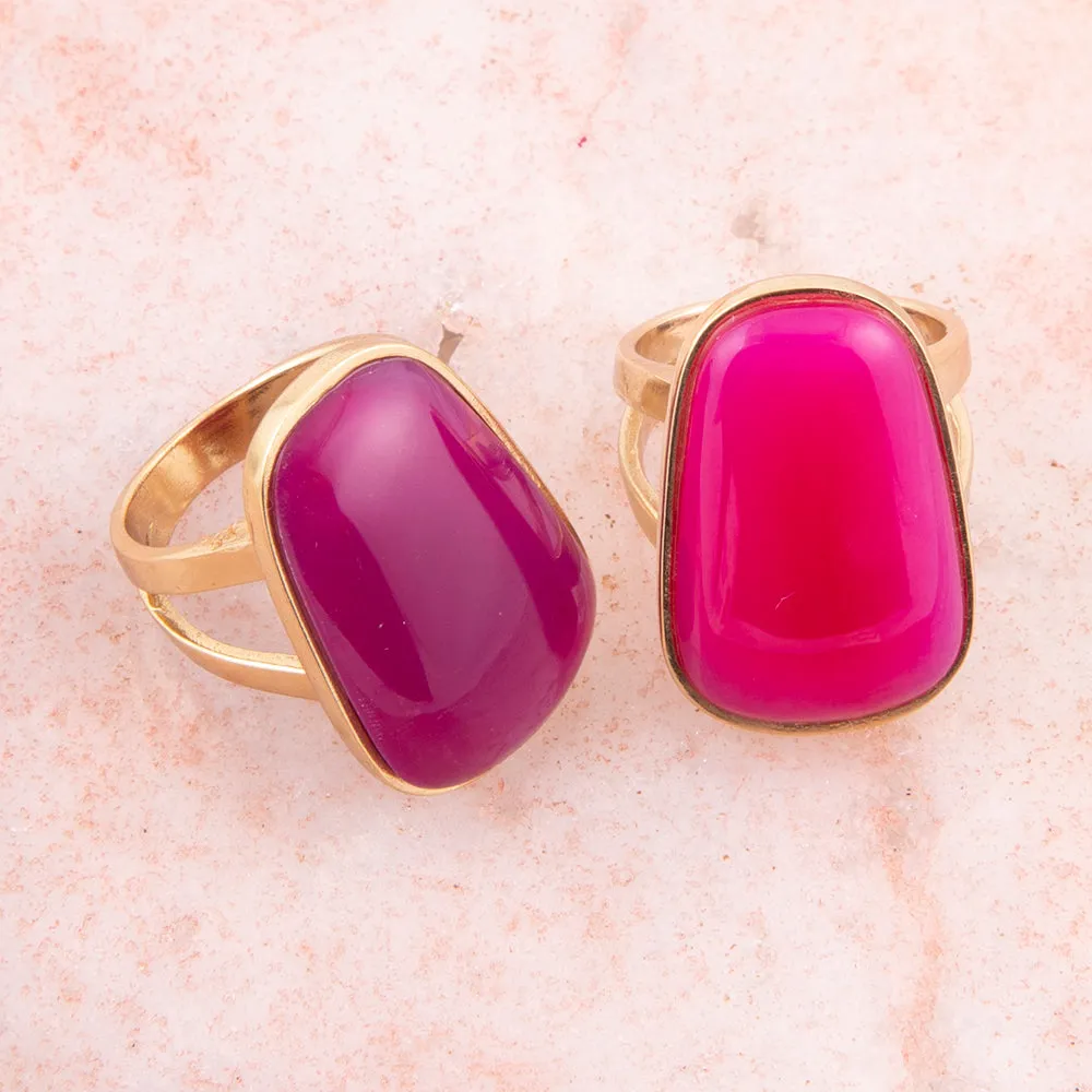 Madeleine Pink Agate Golden Ring sold by Zulily product image thumbnail 3